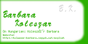 barbara koleszar business card